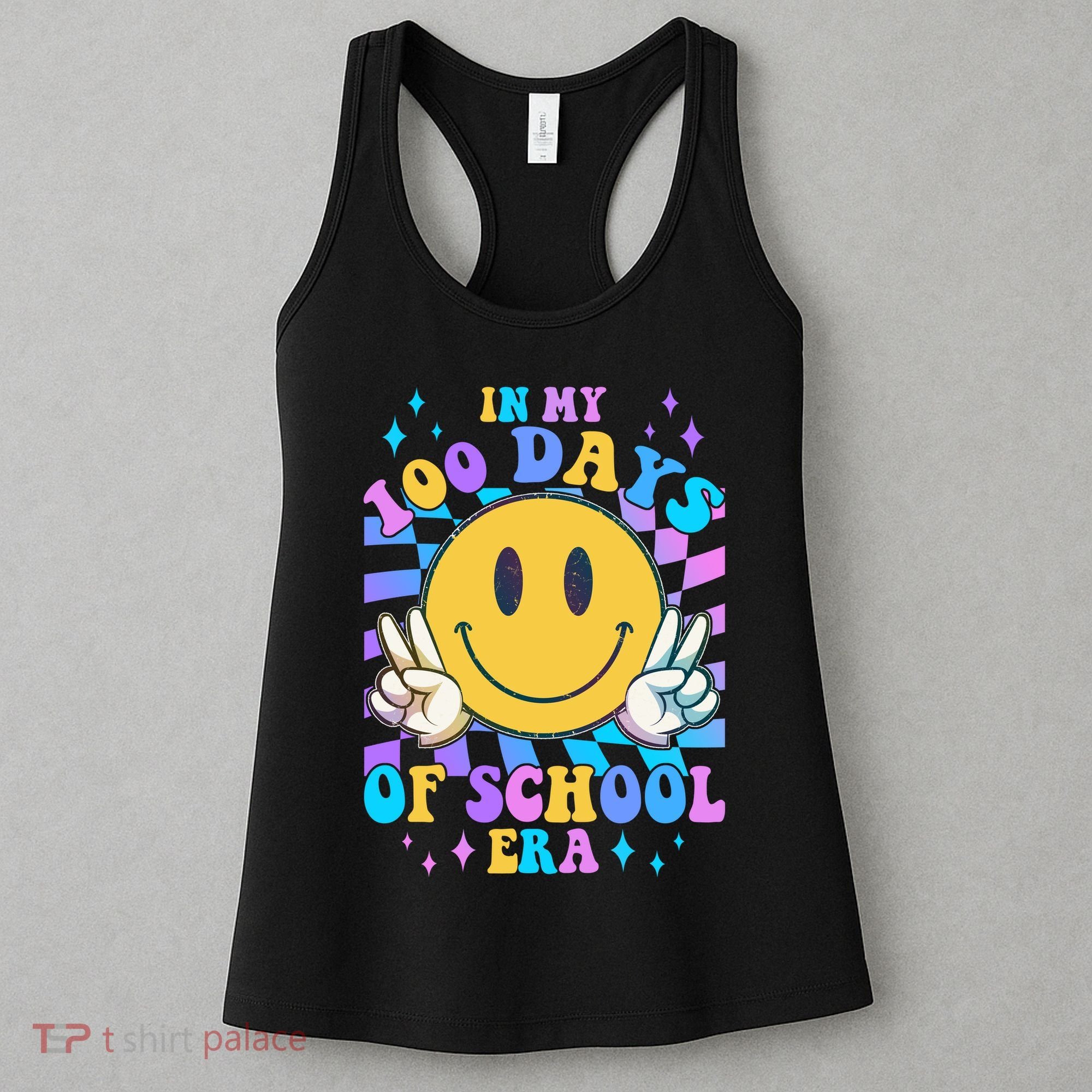 Cute Retro Emoji Smiley In My 100 Days Of School Era Women's Tank Top