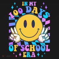 Cute Retro Emoji Smiley In My 100 Days Of School Era Women's Tank Top thumb 5