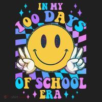 Cute Retro Emoji Smiley In My 100 Days Of School Era Hat thumb 2