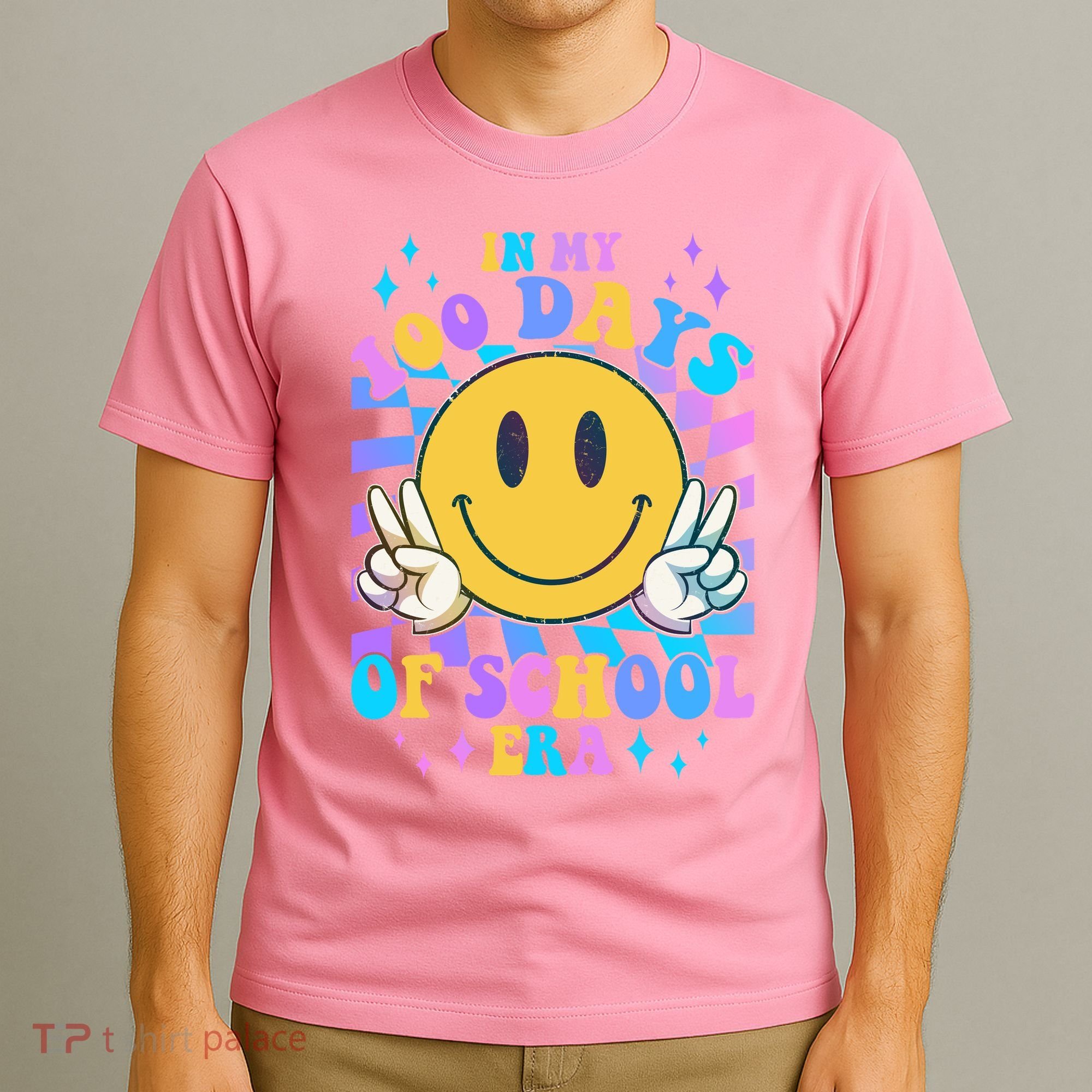 Cute Retro Emoji Smiley In My 100 Days Of School Era T-Shirt