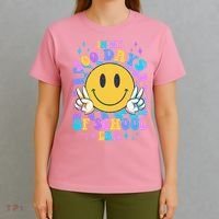 Cute Retro Emoji Smiley In My 100 Days Of School Era T-Shirt thumb 4