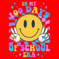 Cute Retro Emoji Smiley In My 100 Days Of School Era Santa Hat thumb 1
