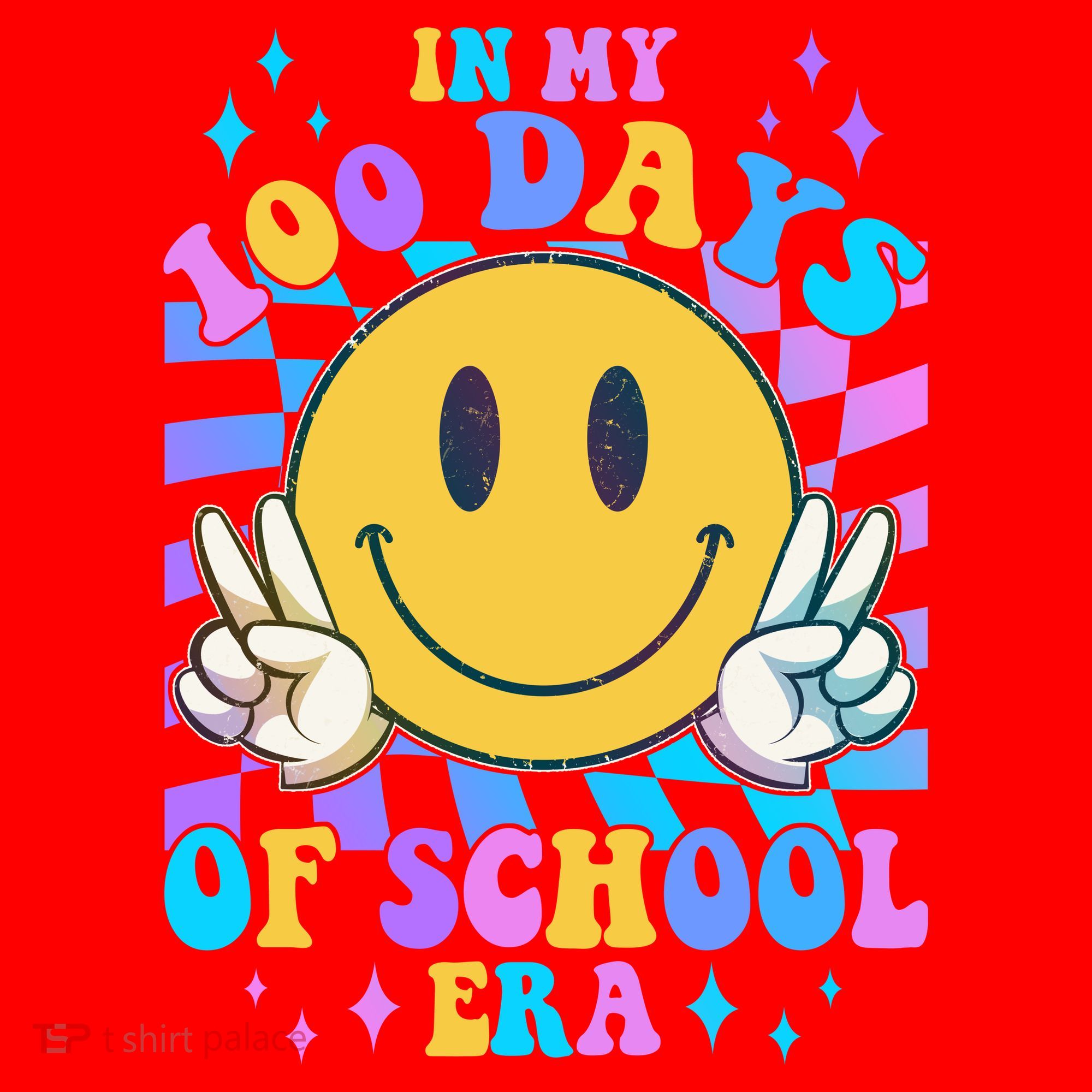 Cute Retro Emoji Smiley In My 100 Days Of School Era Santa Hat