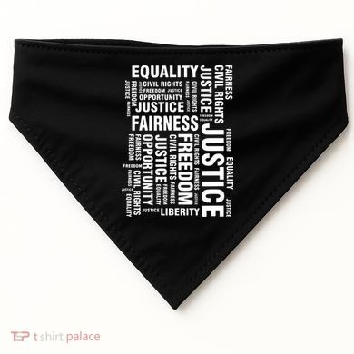 Civil Rights Equality Freedom Justice Liberty BLM USA-Made Doggie Bandana