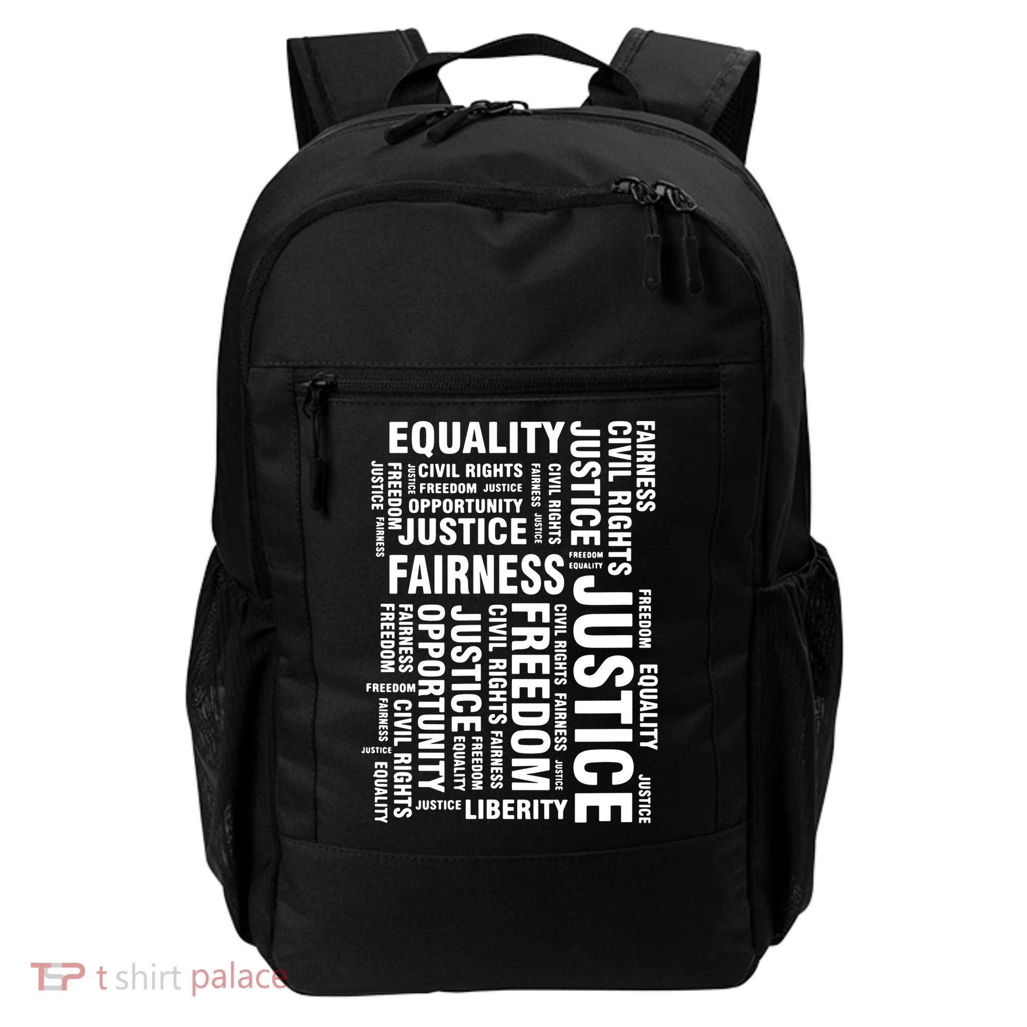 Civil Rights Equality Freedom Justice Liberty BLM Backpack