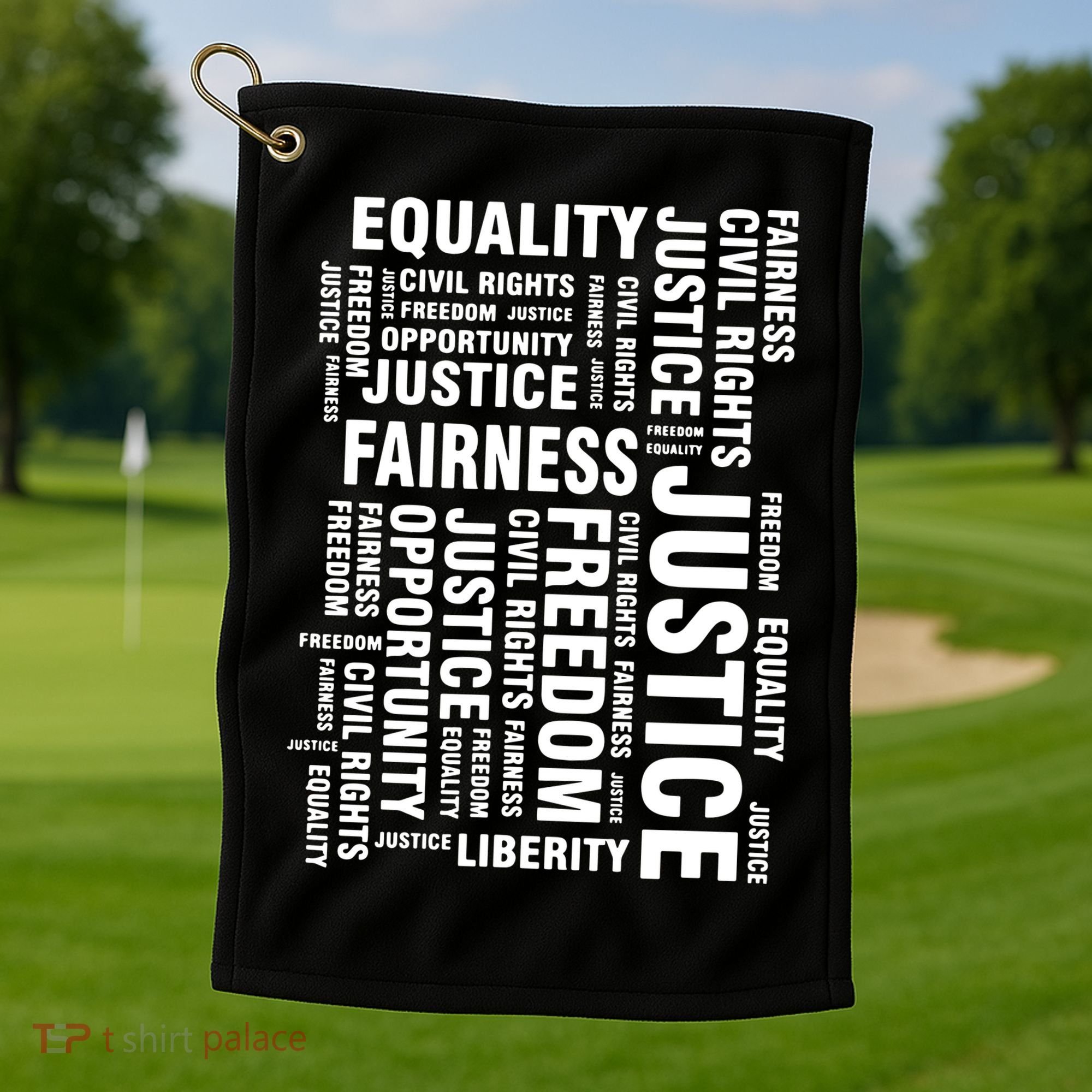 Civil Rights Equality Freedom Justice Liberty BLM Golf Towel