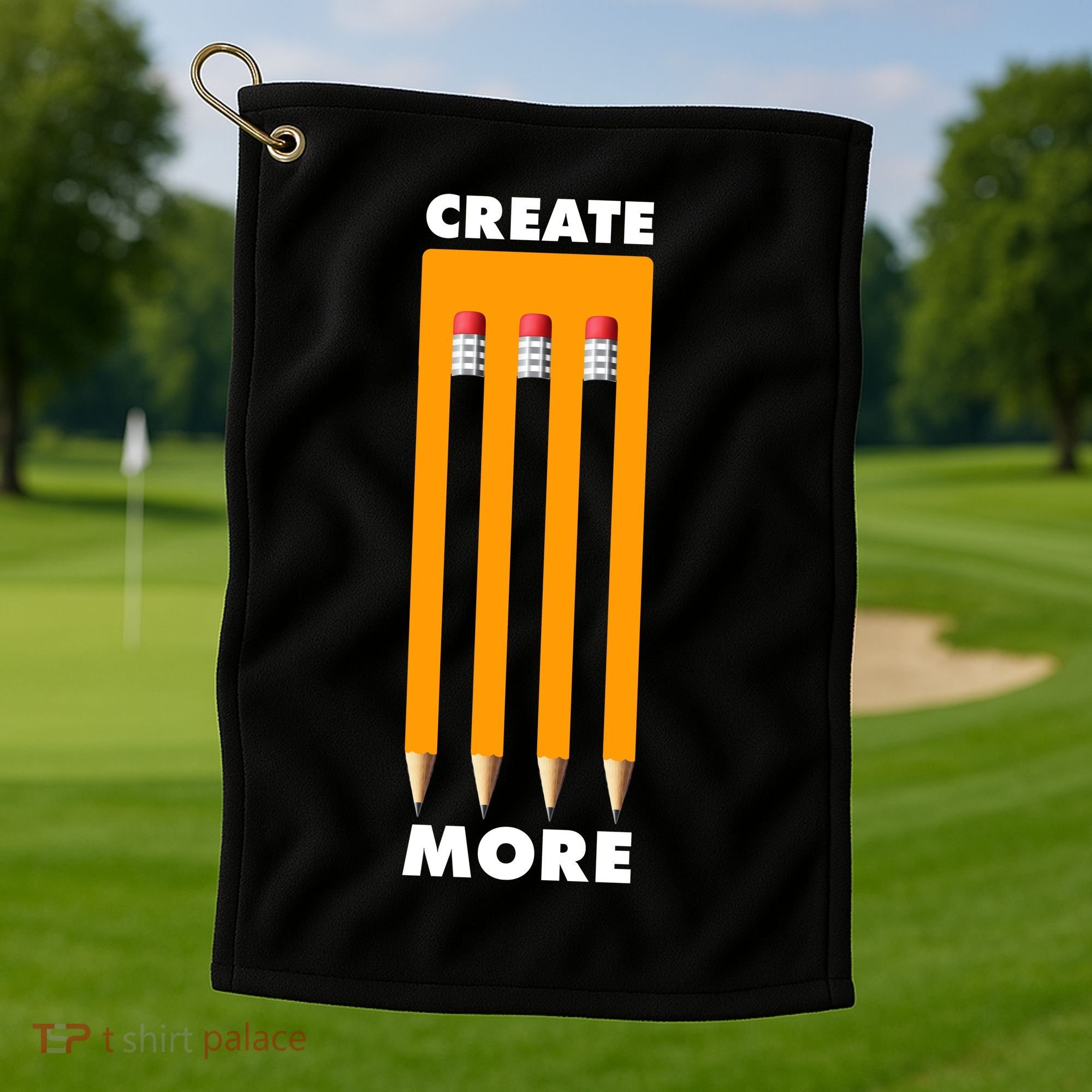 Create More Optical Illusion Pencils Golf Towel