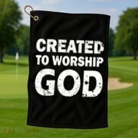 Created To Worship God Golf Towel thumb 1