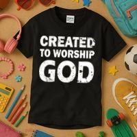 Created To Worship God Kids T-Shirt thumb 3
