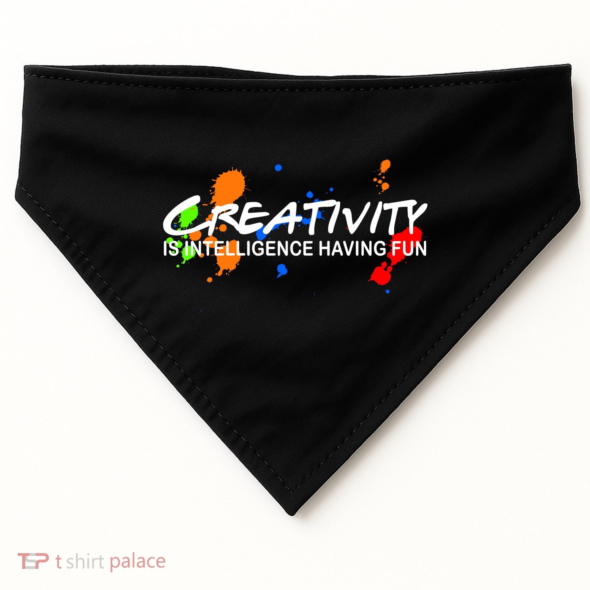 Creativity Is Intelligence Having Fun USA-Made Doggie Bandana