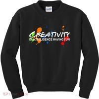 Creativity Is Intelligence Having Fun Kids Sweatshirt thumb 0