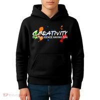 Creativity Is Intelligence Having Fun Kids Hoodie thumb 4