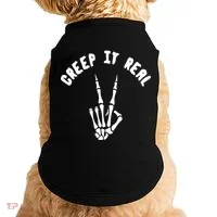 Creep It Real Skeleton Hand Funny Halloween  Doggie Tank thumb 0