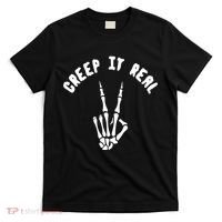 Creep It Real Skeleton Hand Funny Halloween  T-Shirt thumb 0
