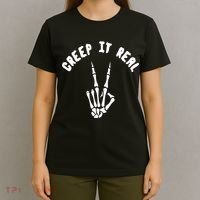 Creep It Real Skeleton Hand Funny Halloween  T-Shirt thumb 4