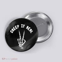 Creep It Real Skeleton Hand Funny Halloween  Button thumb 0