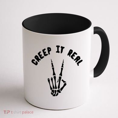 Creep It Real Skeleton Hand Funny Halloween  Coffee Mug back