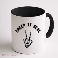 Creep It Real Skeleton Hand Funny Halloween  Coffee Mug thumb 1