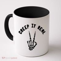 Creep It Real Skeleton Hand Funny Halloween  Coffee Mug thumb 0