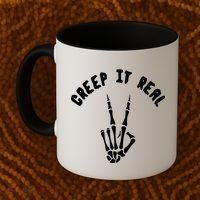 Creep It Real Skeleton Hand Funny Halloween  Coffee Mug thumb 2