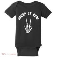 Creep It Real Skeleton Hand Funny Halloween  Baby Bodysuit thumb 0