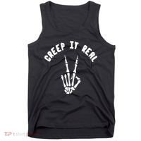 Creep It Real Skeleton Hand Funny Halloween  Tank Top thumb 0