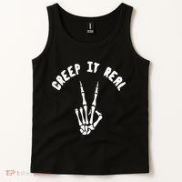 Creep It Real Skeleton Hand Funny Halloween  Tank Top thumb 2