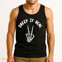 Creep It Real Skeleton Hand Funny Halloween  Tank Top thumb 3