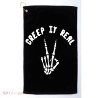 Creep It Real Skeleton Hand Funny Halloween  Golf Towel thumb 0