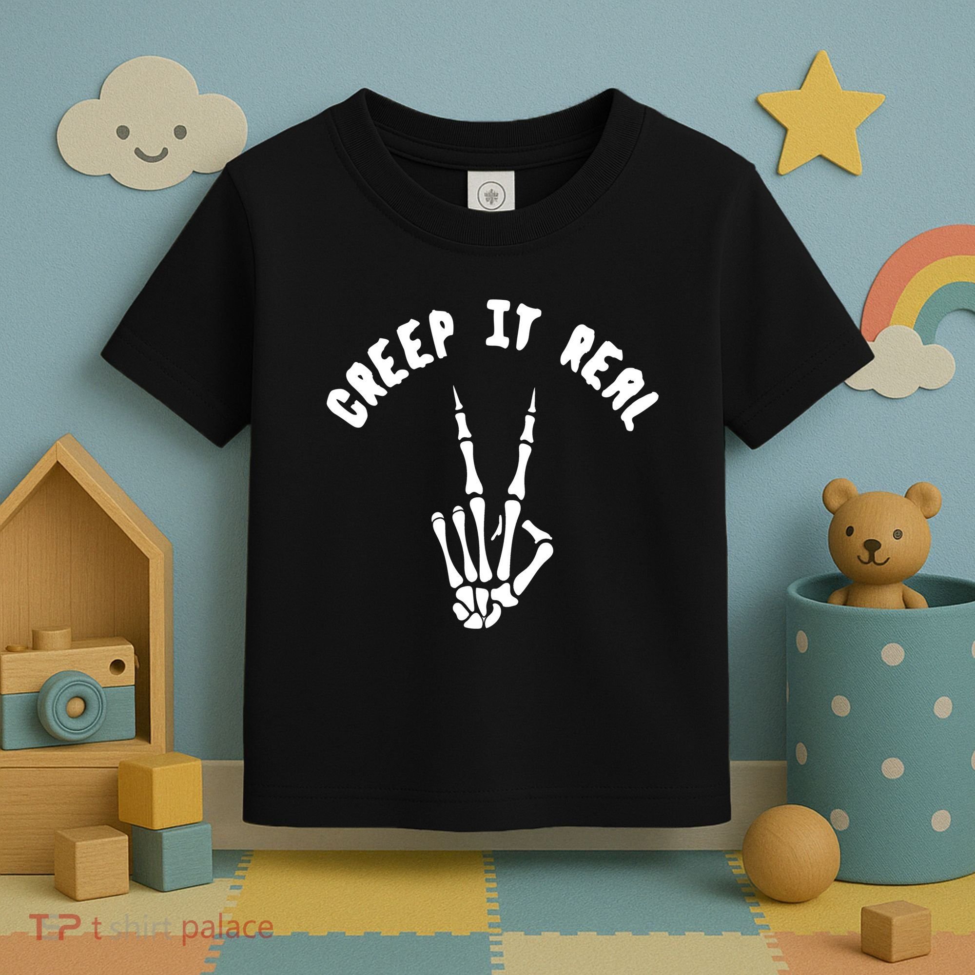 Creep It Real Skeleton Hand Funny Halloween  Toddler T-Shirt