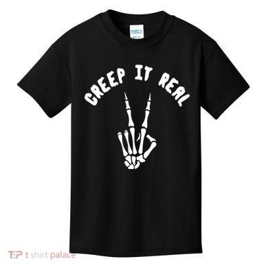 Creep It Real Skeleton Hand Funny Halloween  Kids T-Shirt