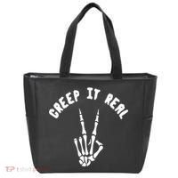 Creep It Real Skeleton Hand Funny Halloween  Tote Bag thumb 0