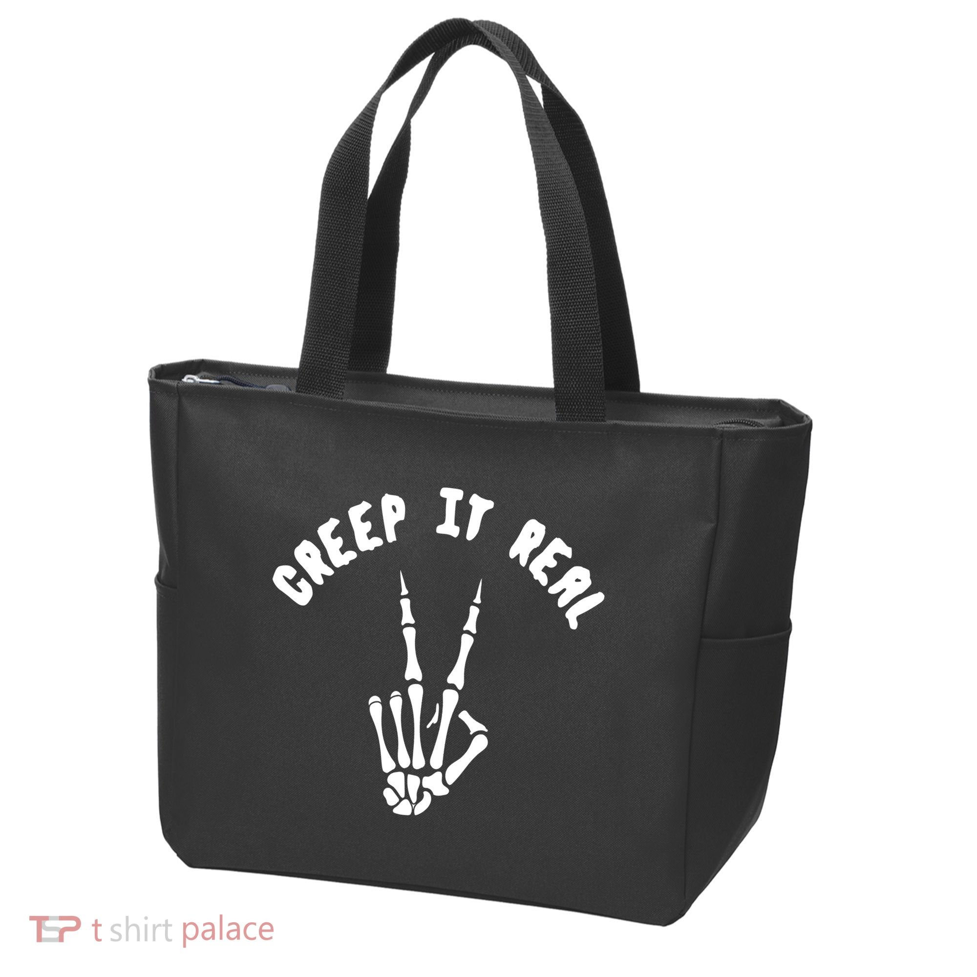 Creep It Real Skeleton Hand Funny Halloween  Tote Bag