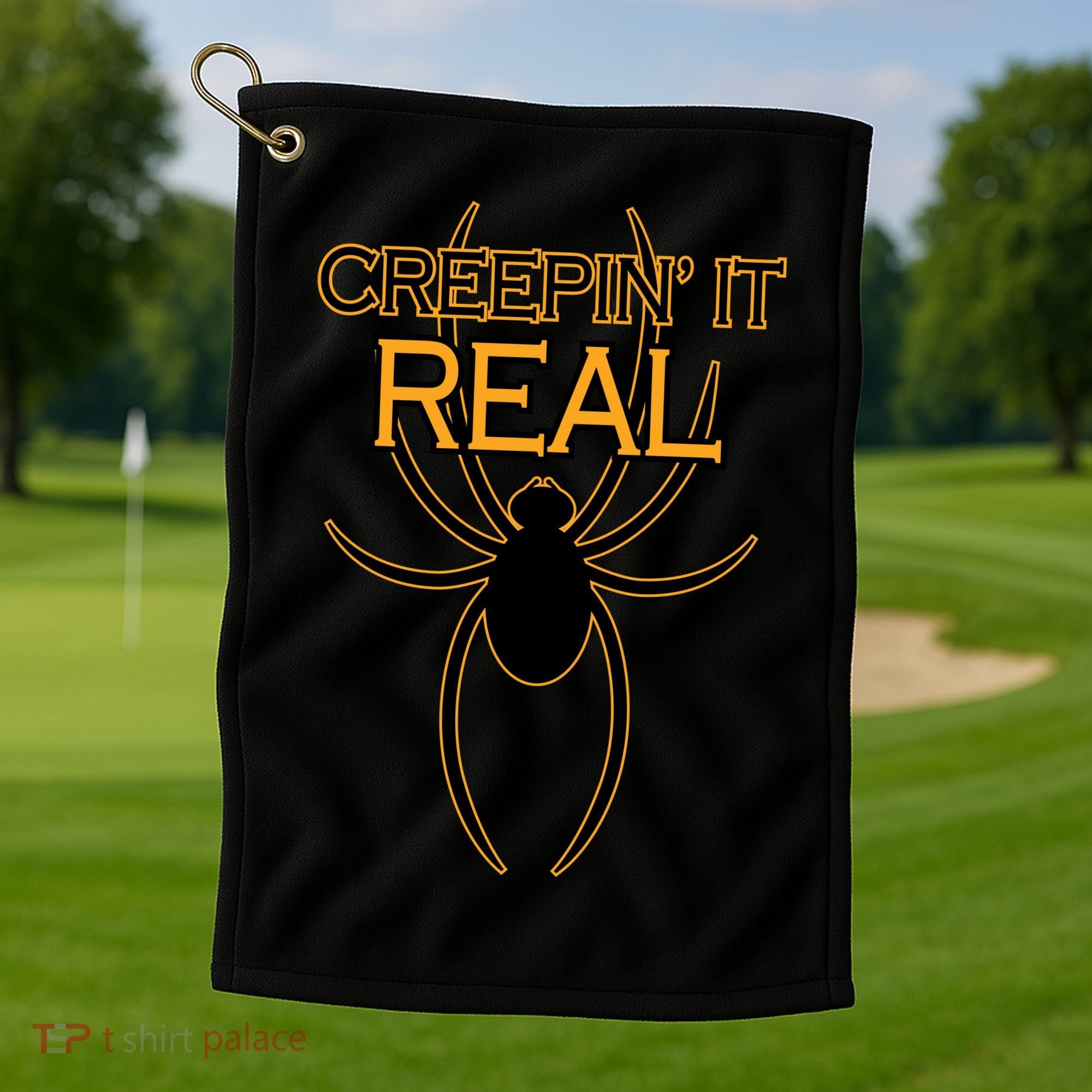 Creepin It Real Spider Golf Towel