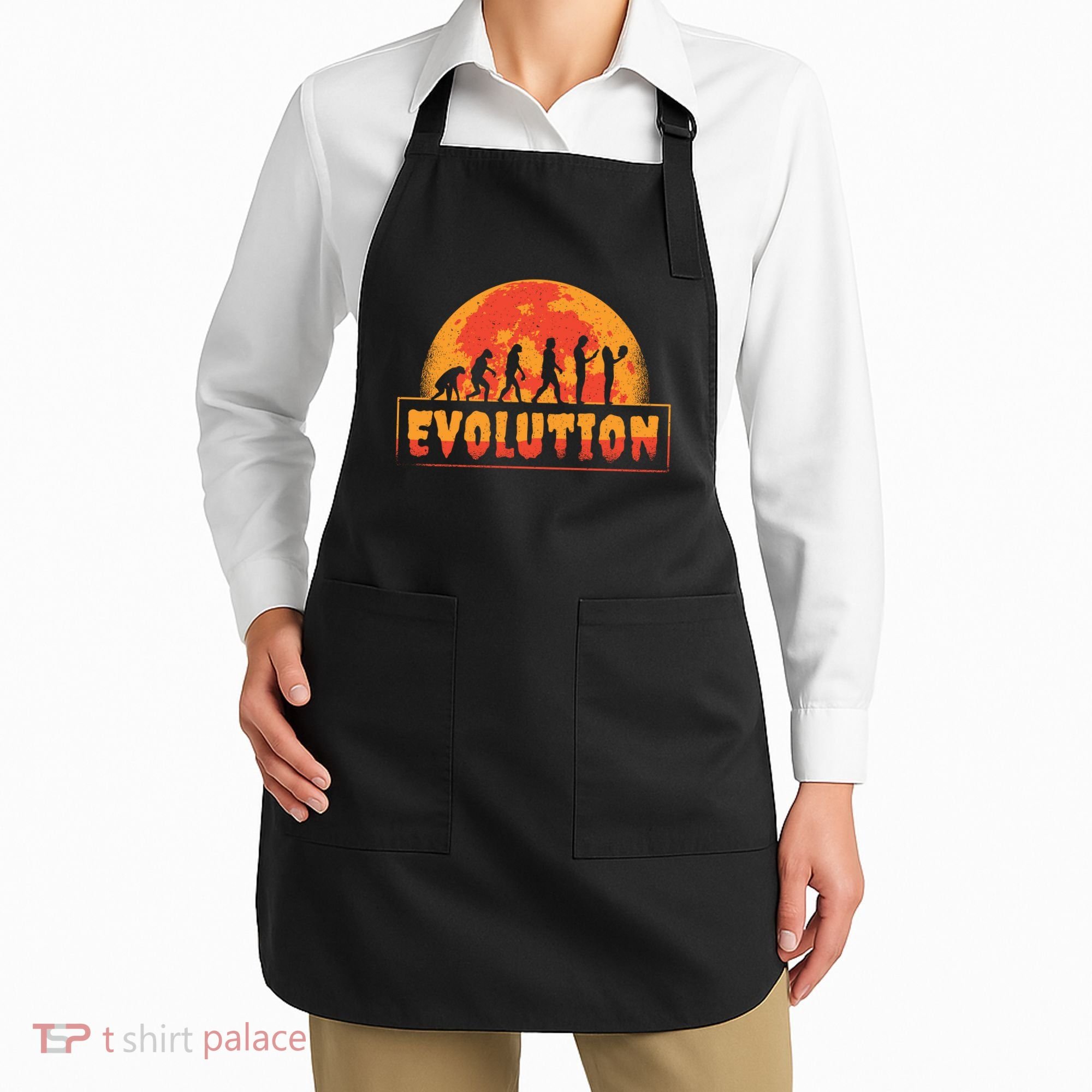 Creepy Evolution Halloween Apron