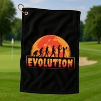 Creepy Evolution Halloween Golf Towel thumb 1