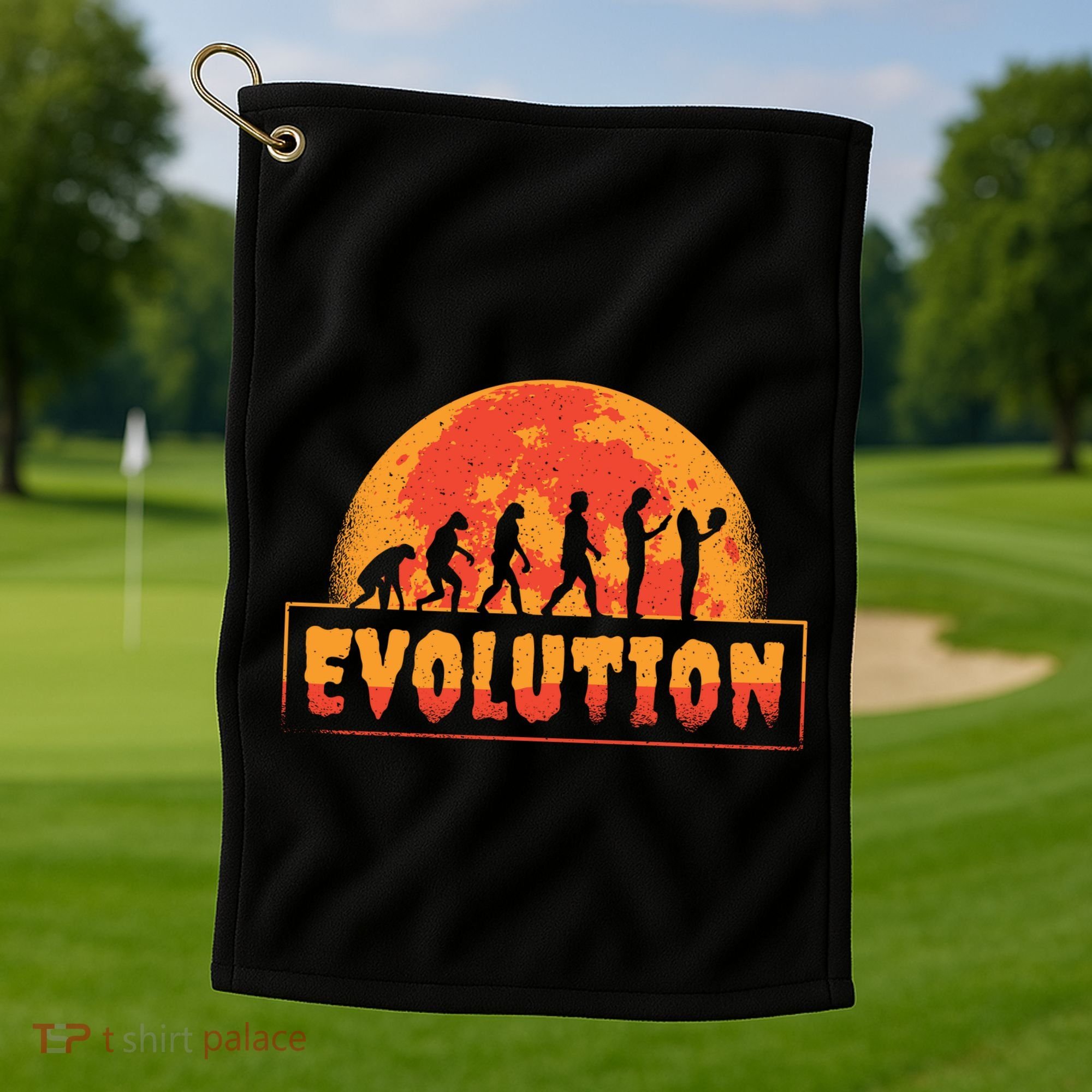Creepy Evolution Halloween Golf Towel