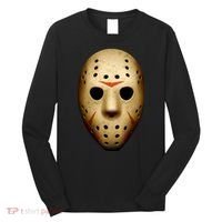 Creepy Goalie Hockey Halloween Mask Long Sleeve Shirt thumb 0