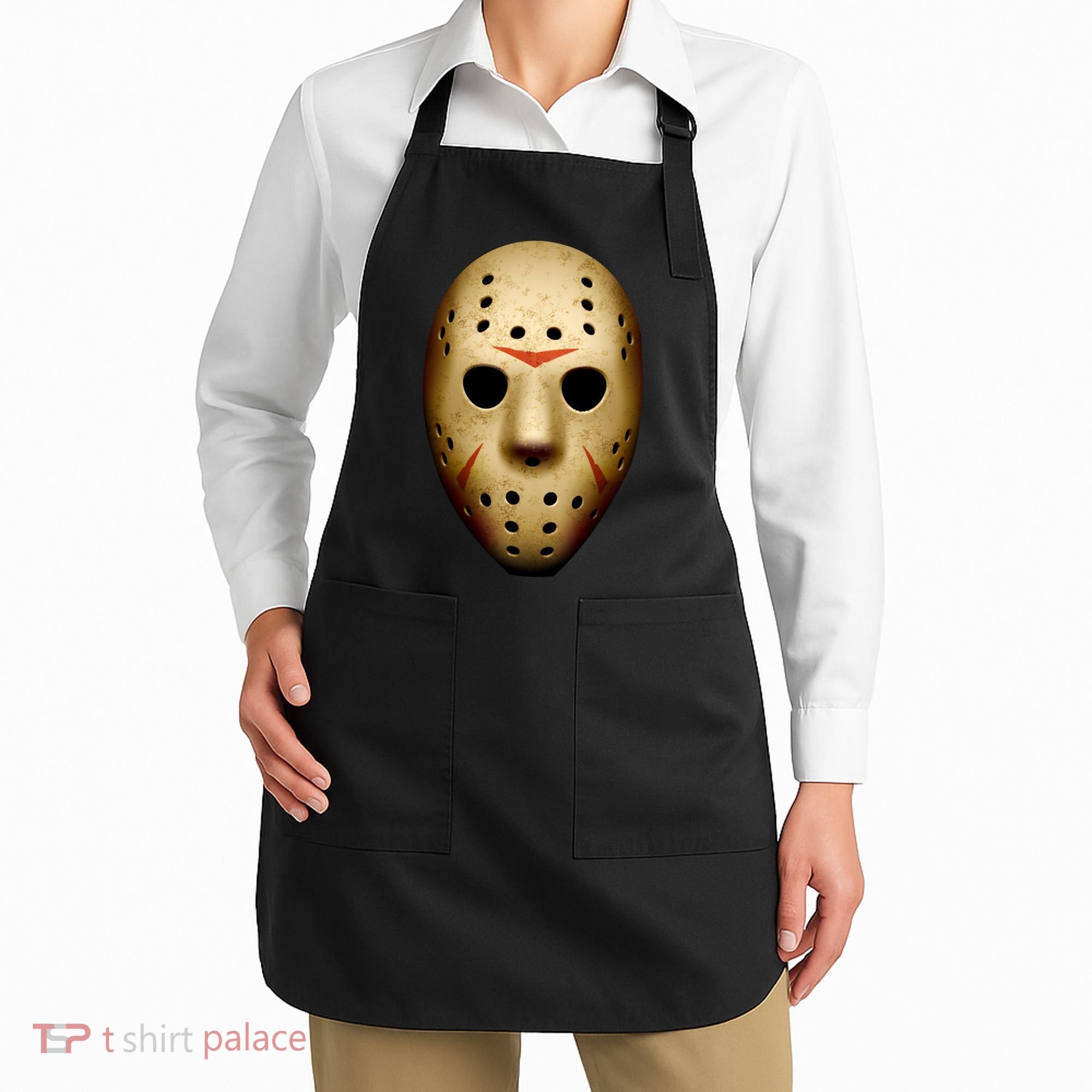 Creepy Goalie Hockey Halloween Mask Apron