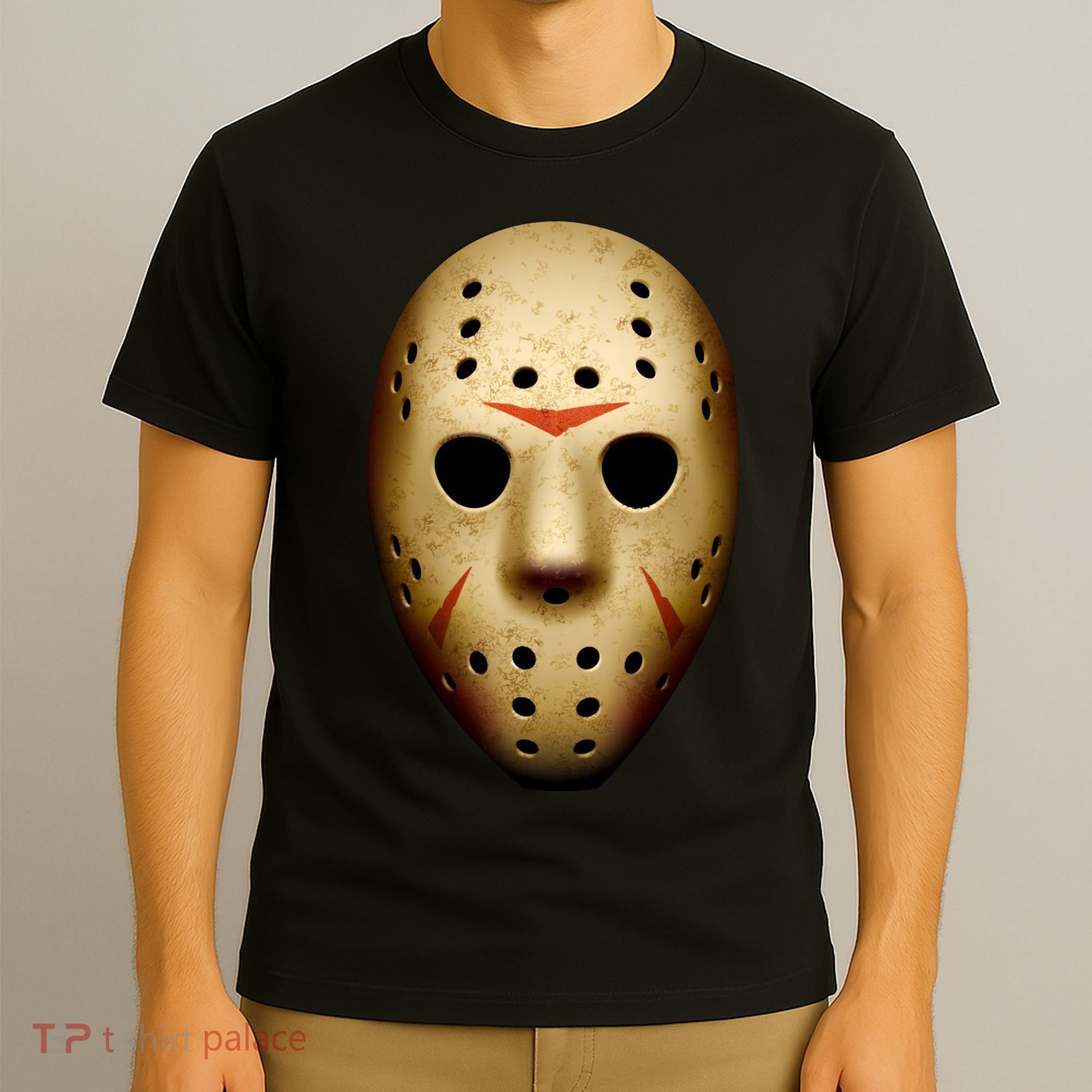 Creepy Goalie Hockey Halloween Mask T-Shirt