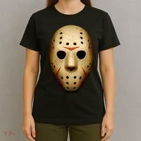 Creepy Goalie Hockey Halloween Mask T-Shirt thumb 4