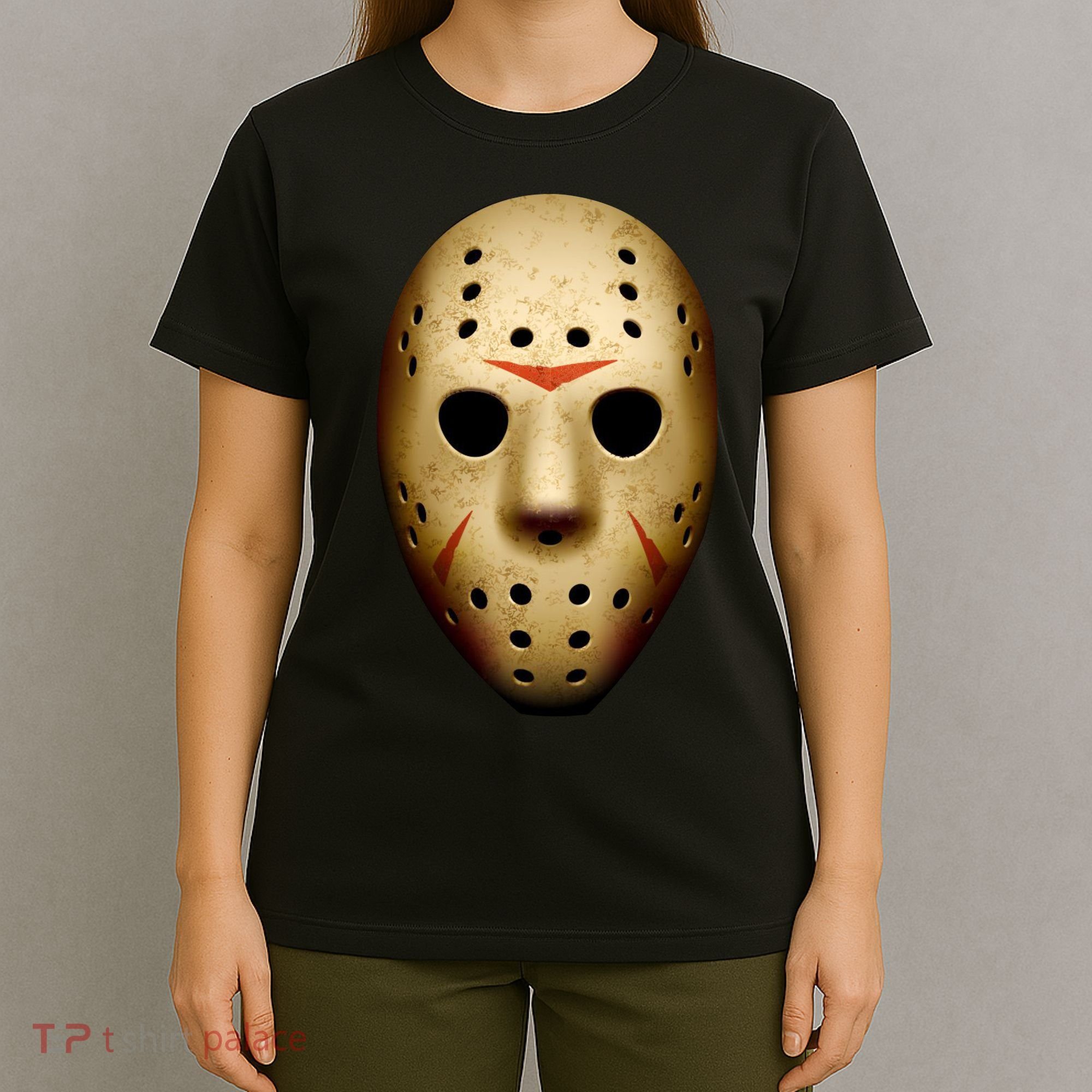Creepy Goalie Hockey Halloween Mask T-Shirt