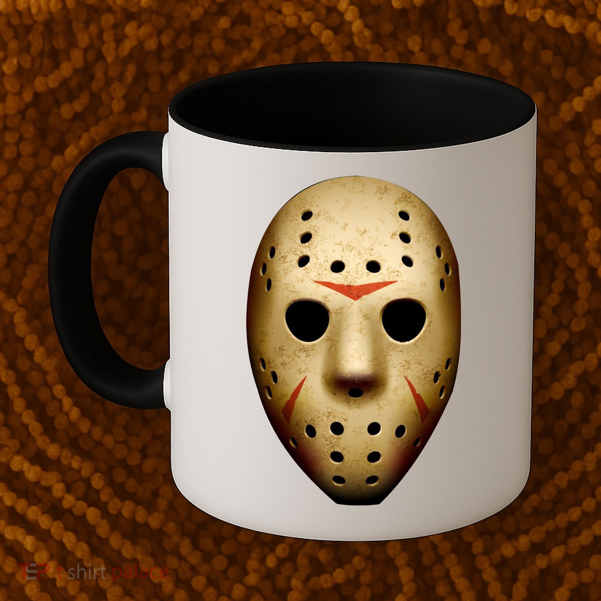 Creepy Goalie Hockey Halloween Mask Coffee Mug