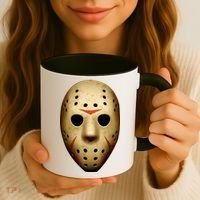 Creepy Goalie Hockey Halloween Mask Coffee Mug thumb 3
