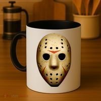Creepy Goalie Hockey Halloween Mask Coffee Mug thumb 4