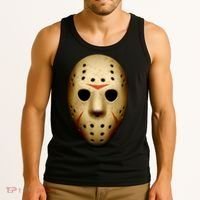 Creepy Goalie Hockey Halloween Mask Tank Top thumb 3