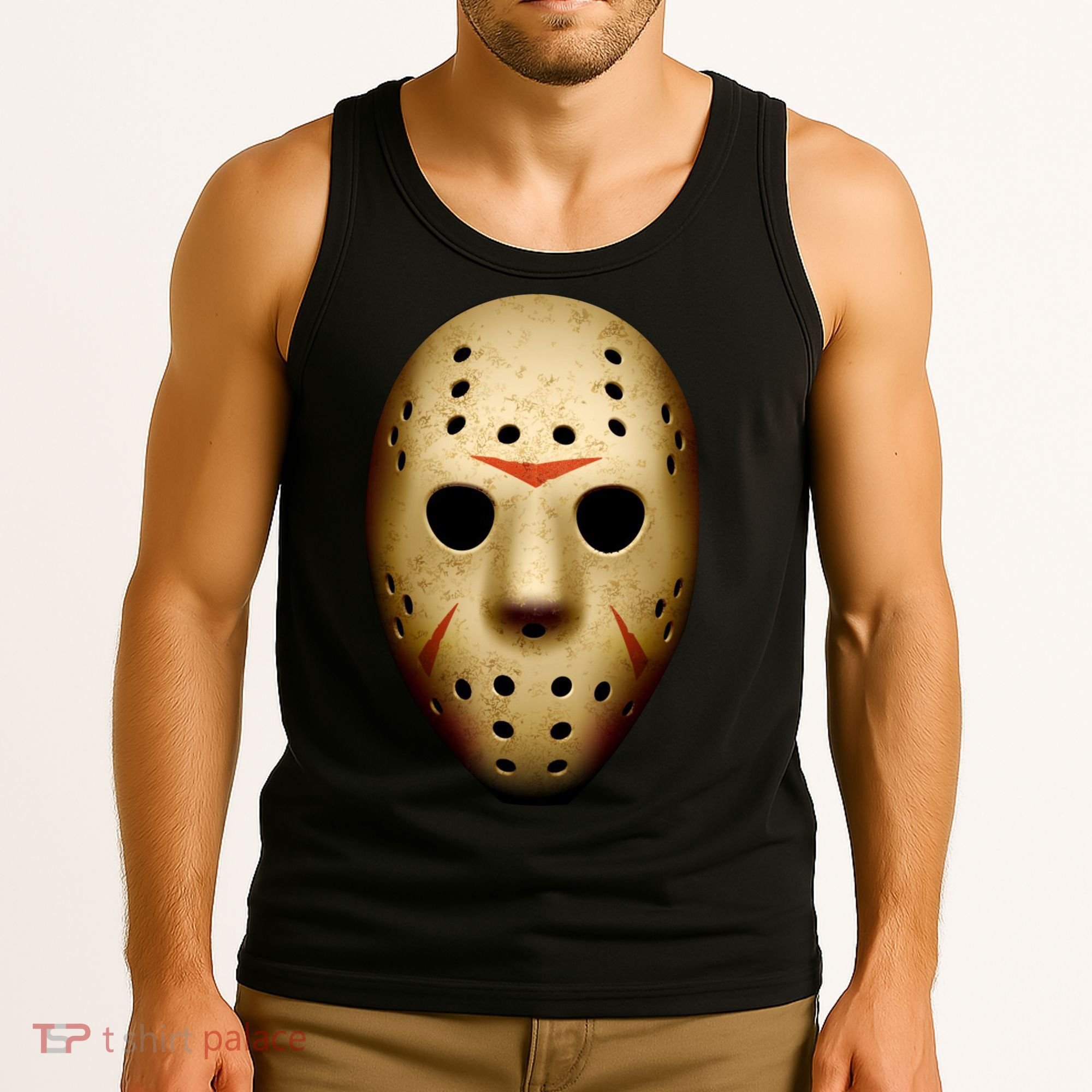 Creepy Goalie Hockey Halloween Mask Tank Top