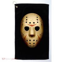 Creepy Goalie Hockey Halloween Mask Golf Towel thumb 0