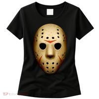 Creepy Goalie Hockey Halloween Mask Women's T-Shirt thumb 0