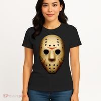 Creepy Goalie Hockey Halloween Mask Women's T-Shirt thumb 4